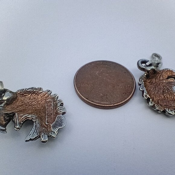 Two Vintage Signed Pewter Eagle Charms - EJC Stamp - Picture 4 of 4